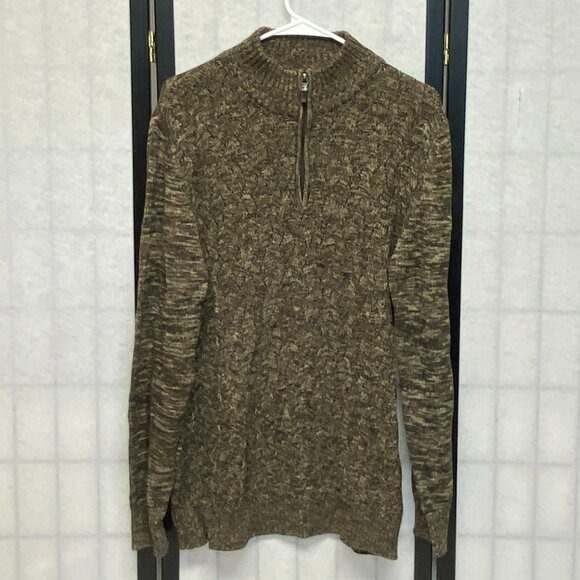 Method Long Sleeve Marled Mock Turtleneck 1/4 Zip Cable Knit Pull On Sweater XXL - Picture 1 of 12